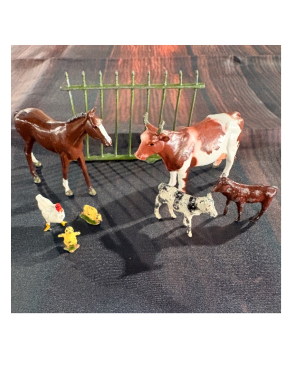 Britains Ltd Lead - collectible, rare toys — Cow, Horse, Calf, Chickens